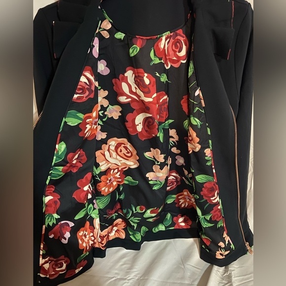 Soft surroundings floral lined ruffle trim women’s blazer jacket size small - Picture 1 of 13